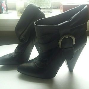 New Sexy black leather Jessica Simpson ankle boots